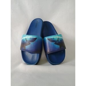 Old Navy Great White Shark & Diver Slip On Slides Sandals Boys‎ Size 1-2